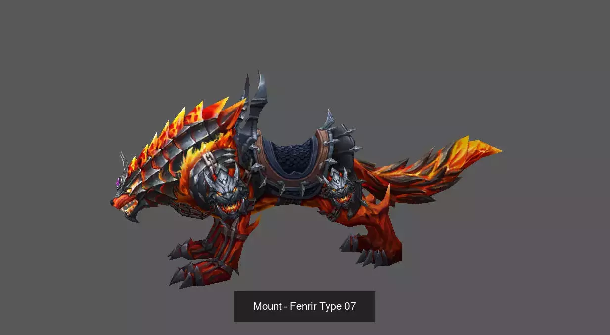Pack of 100 Stylized Fenrir - Wolf - Bears - Dragons Mounts 3D Model Collection_224