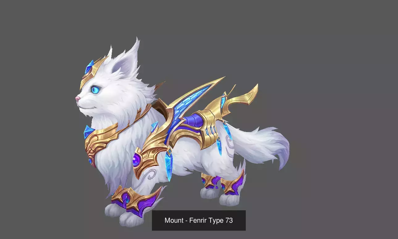 Pack of 100 Stylized Fenrir - Wolf - Bears - Dragons Mounts 3D Model Collection_157