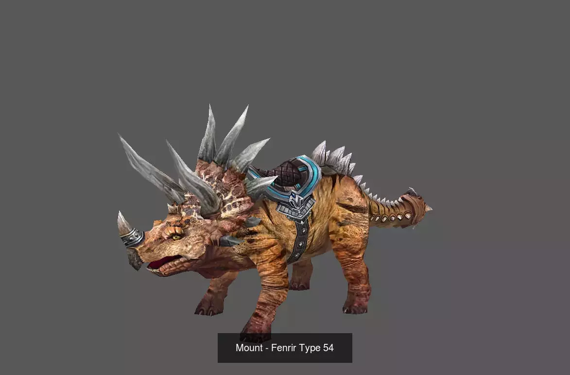 Pack of 100 Stylized Fenrir - Wolf - Bears - Dragons Mounts 3D Model Collection_176