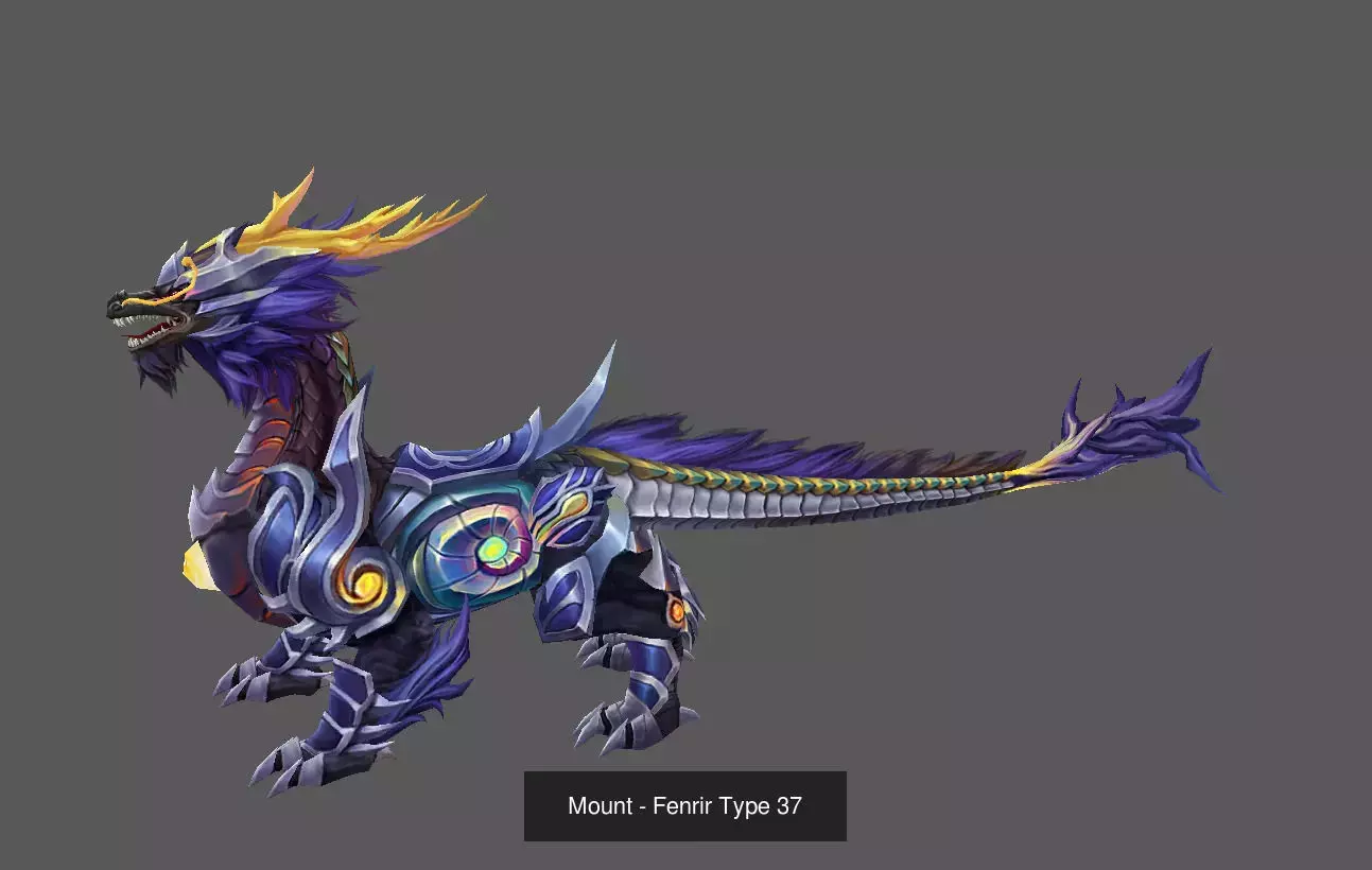 Pack of 100 Stylized Fenrir - Wolf - Bears - Dragons Mounts 3D Model Collection_193