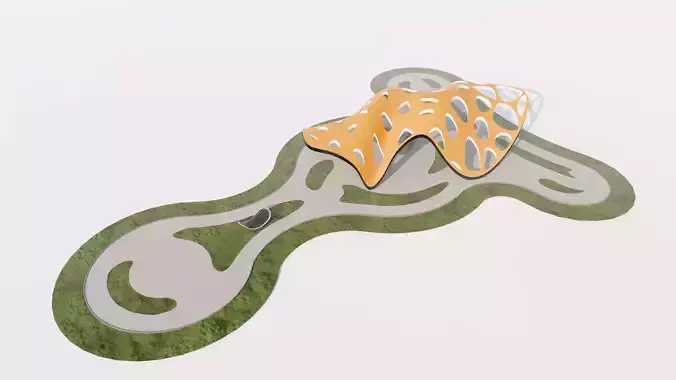 Modern Organic Lattice Structure Pavilion