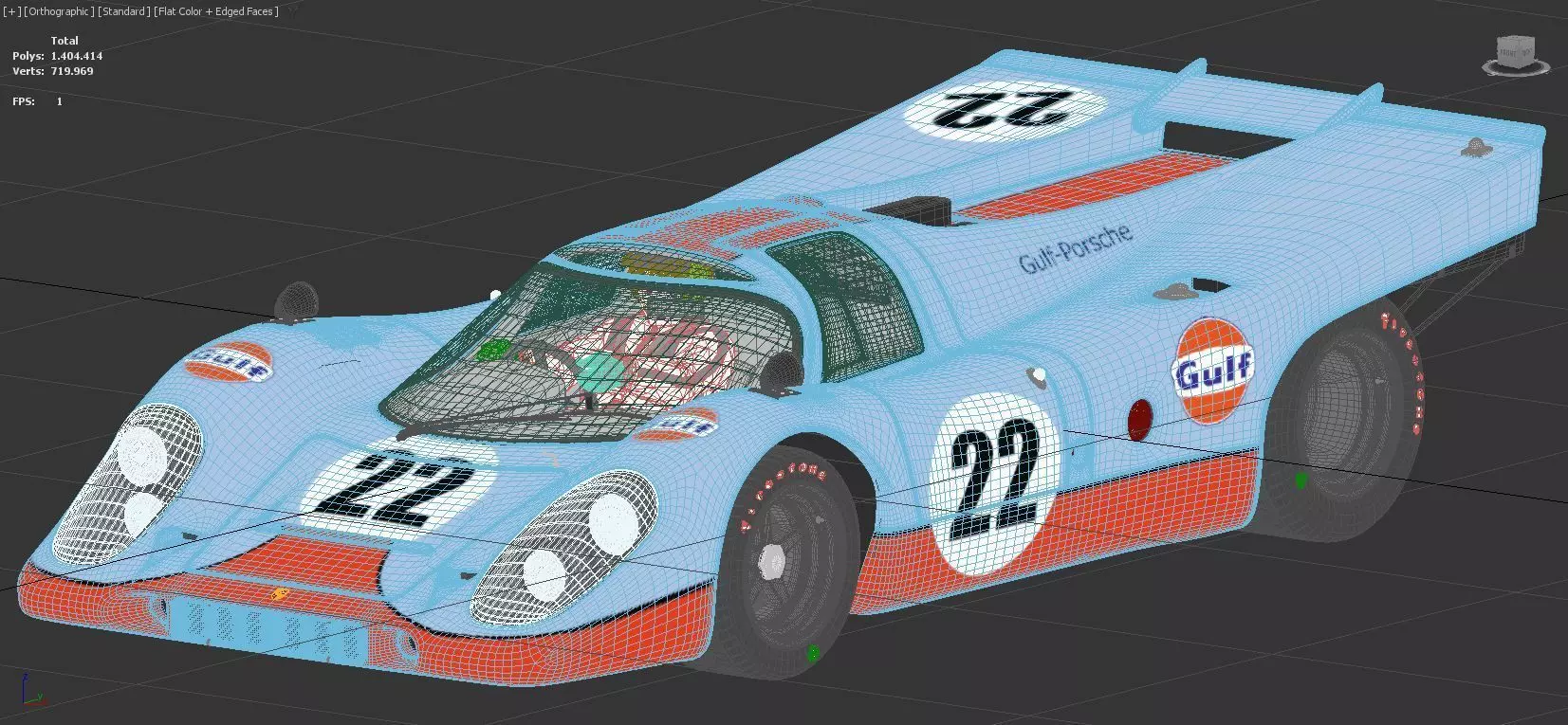 Porsche 917K 22 Gulf - 24h Le Mans 1970 3D model_15