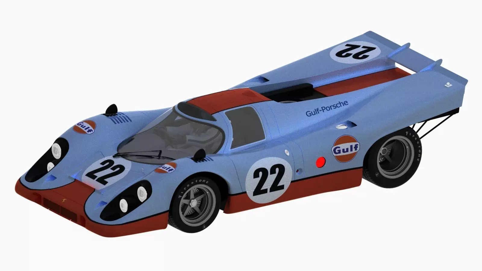 Porsche 917K 22 Gulf - 24h Le Mans 1970 3D model_9