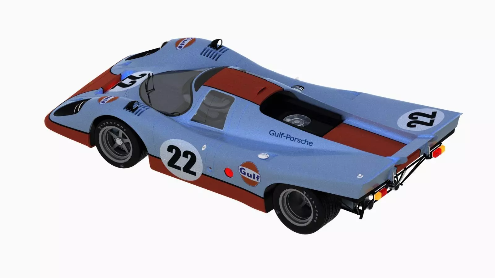 Porsche 917K 22 Gulf - 24h Le Mans 1970 3D model_8