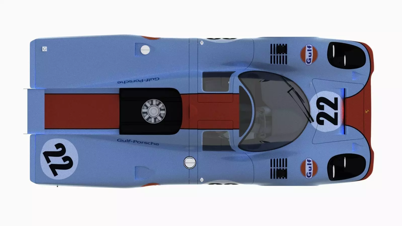 Porsche 917K 22 Gulf - 24h Le Mans 1970 3D model_14
