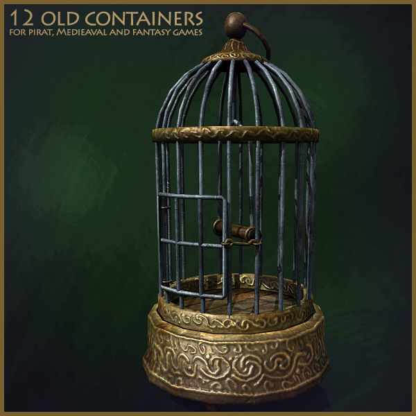 12 Old Containers Low-poly 3D model_2