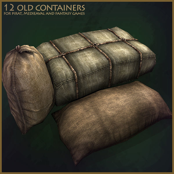 12 Old Containers Low-poly 3D model_5