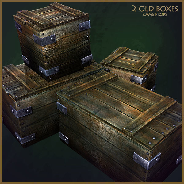 12 Old Containers Low-poly 3D model_7