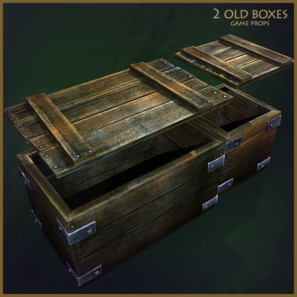 12 Old Containers Low-poly 3D model_1