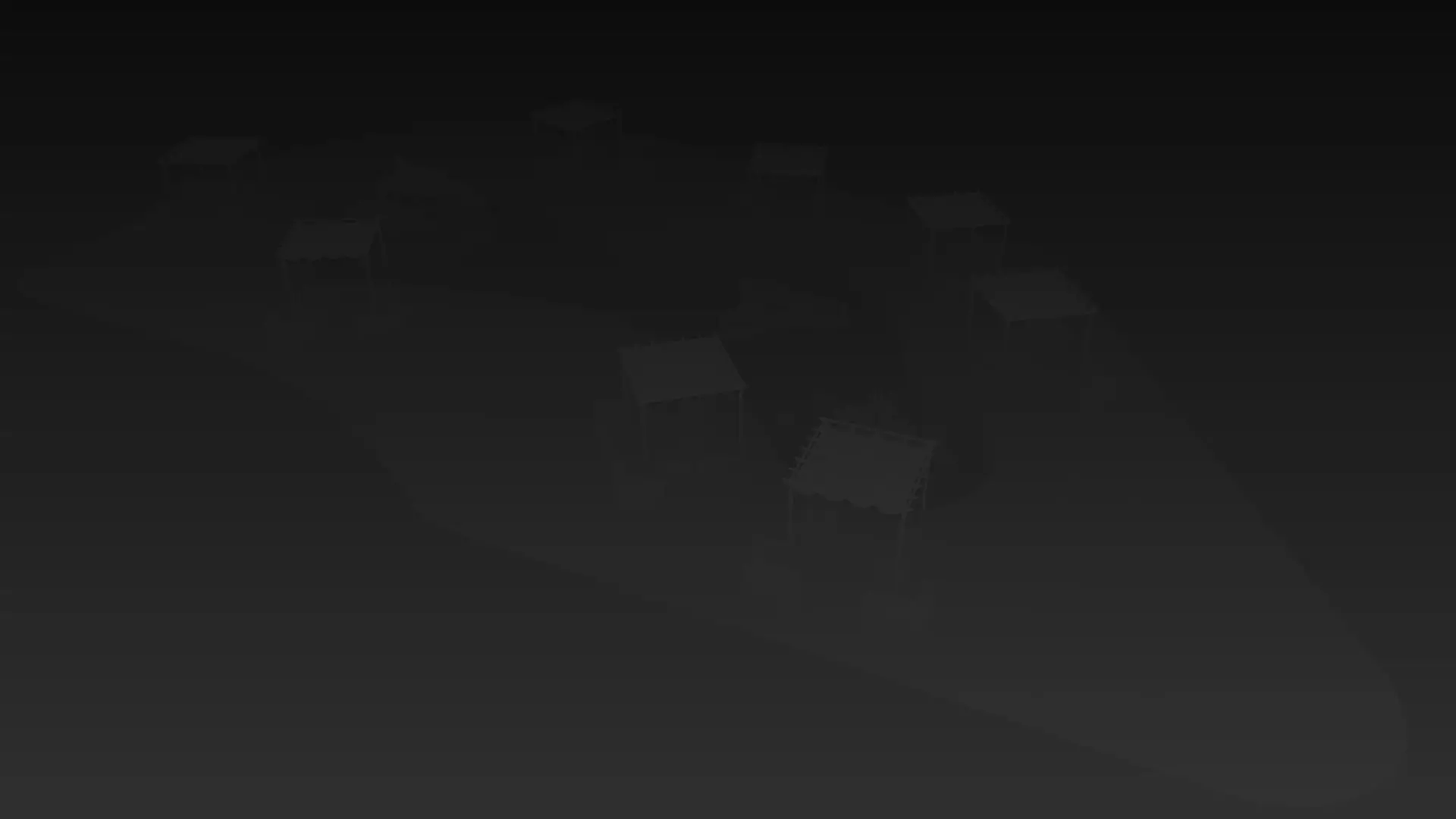 Organic Park Landscape with Water Pond and Pergolas Low-poly 3D model_9