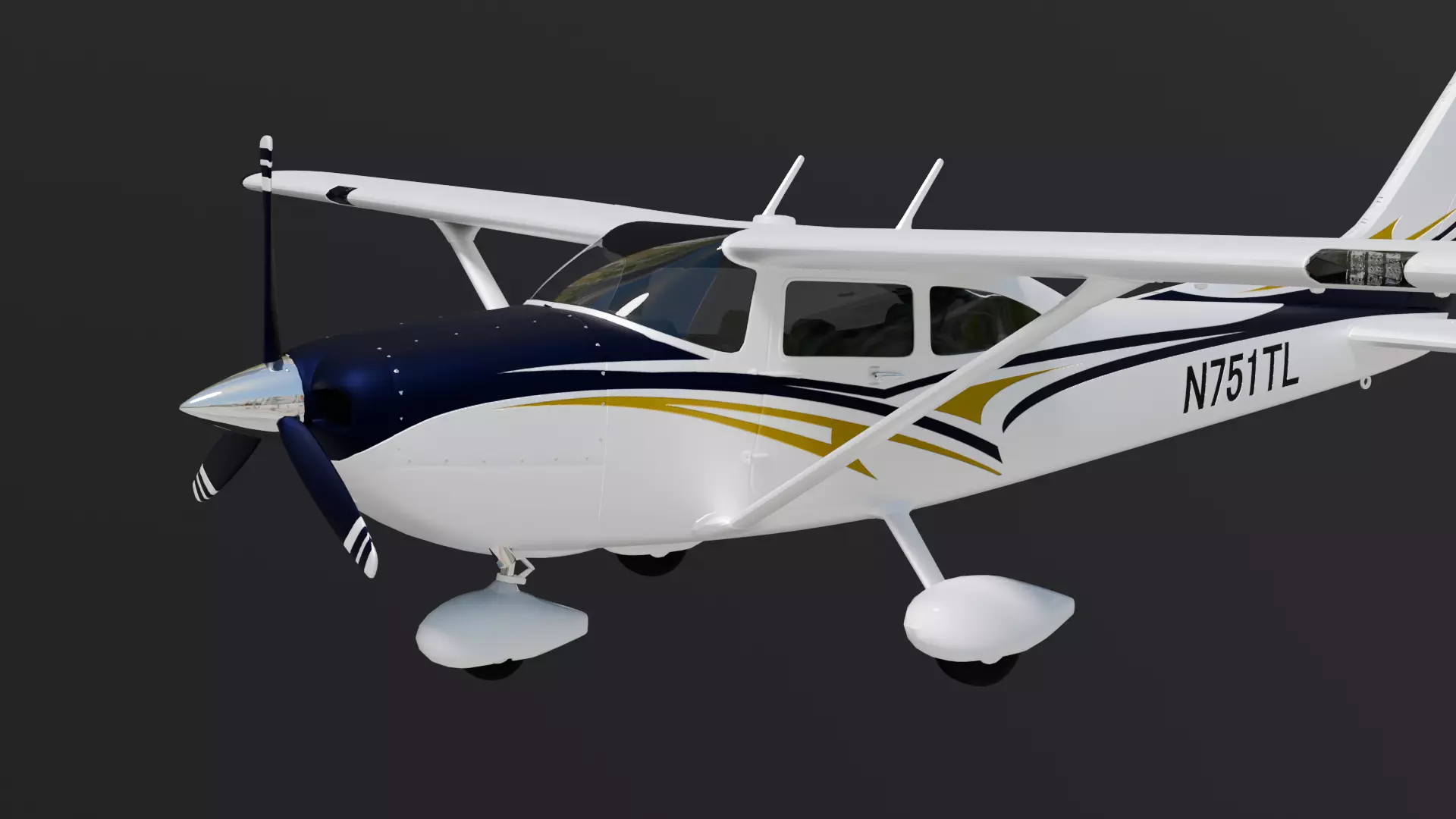 Cessna 182 Skylane  High Quality 3D Model 3D model_4