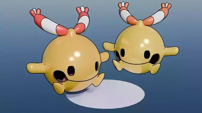Pokemon Chingling and Shiny Version Low-poly 3D model