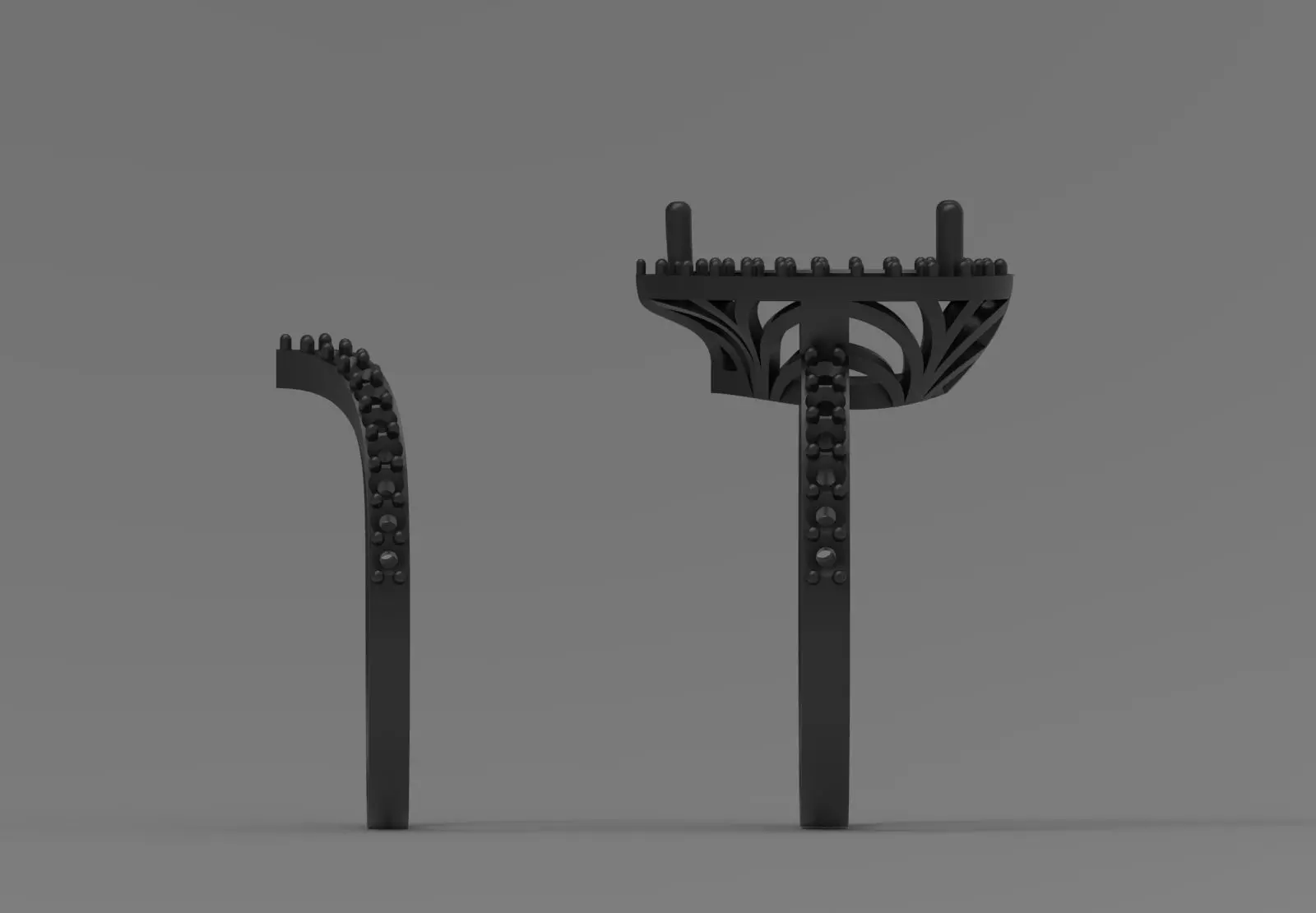 Classic Pear Cut Solitaire with Halo Engagement Set wr0121 3D print model_14