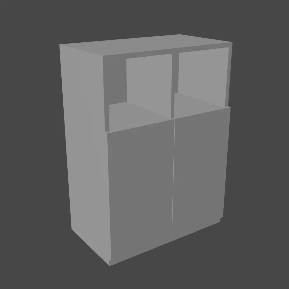 Simple Bookcase B 01 Low-poly 3D model_8