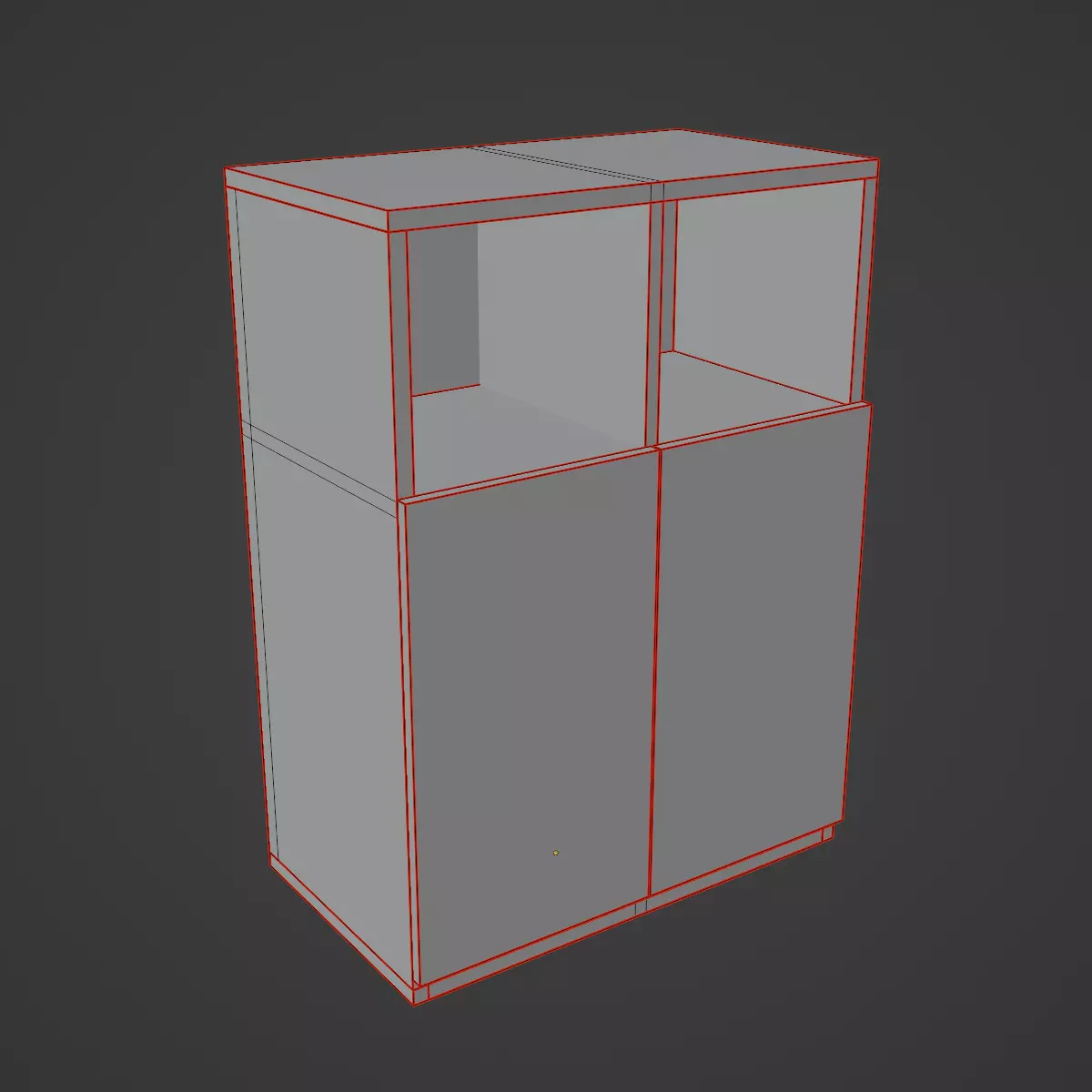 Simple Bookcase B 01 Low-poly 3D model_9
