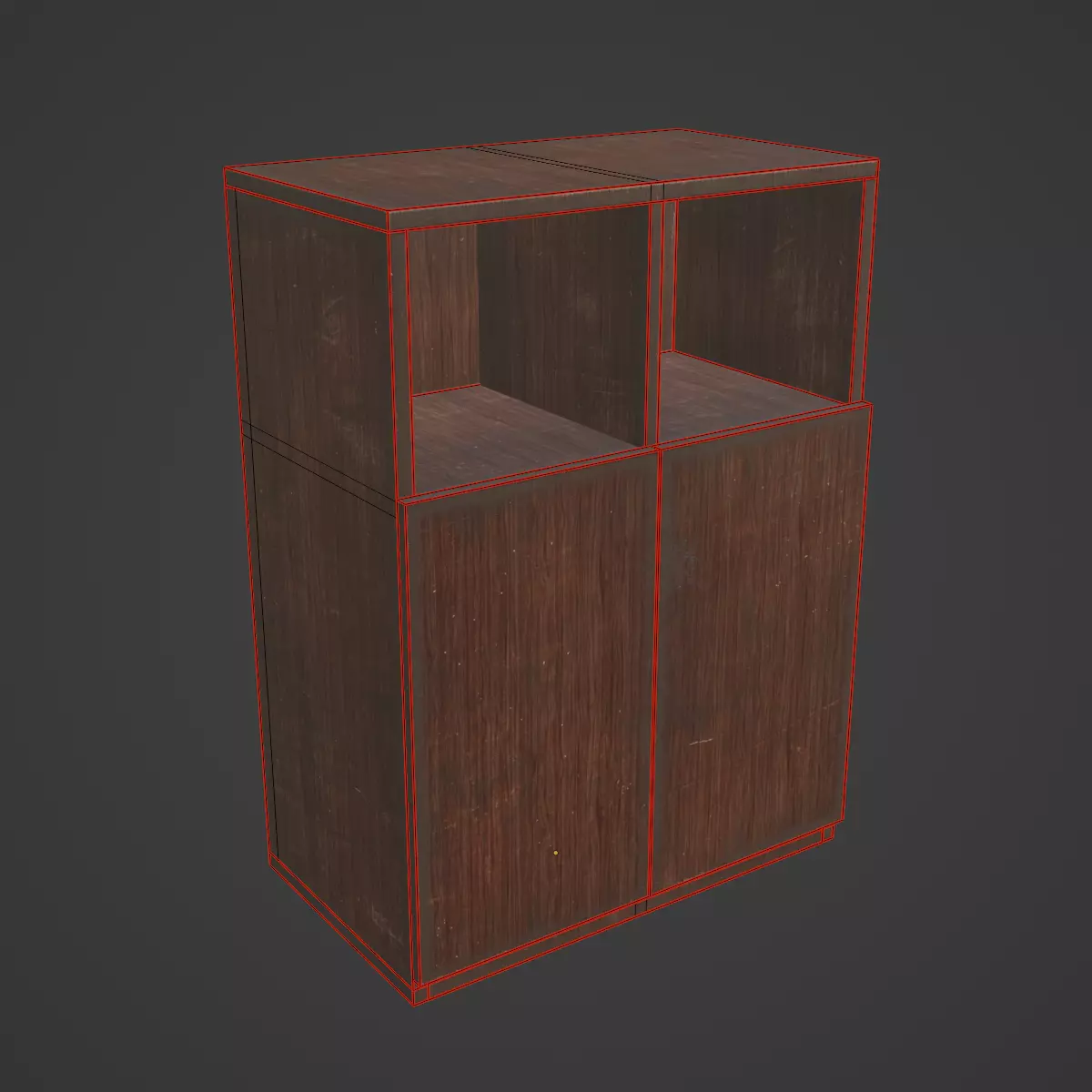 Simple Bookcase B 01 Low-poly 3D model_7