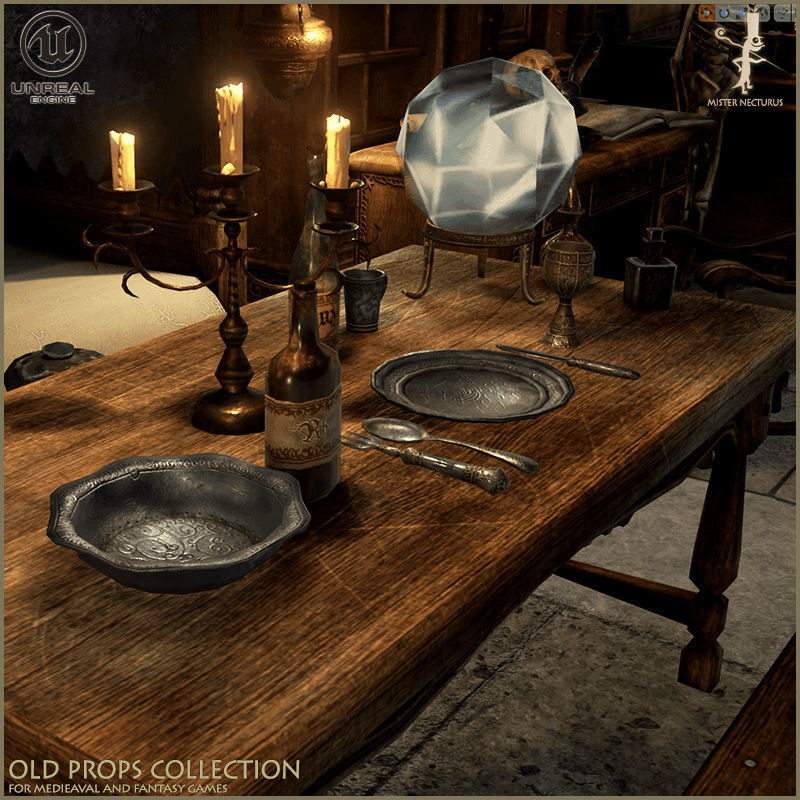 Old Props Unreal Pack Low-poly 3D model_5