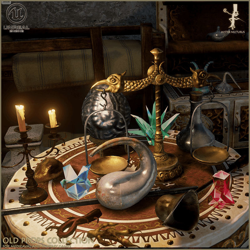 Old Props Unreal Pack Low-poly 3D model_1