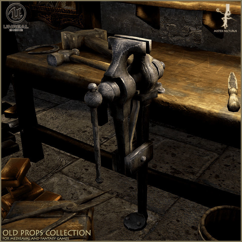 Old Props Unreal Pack Low-poly 3D model_6