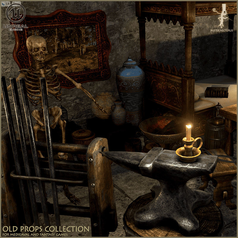 Old Props Unreal Pack Low-poly 3D model_7