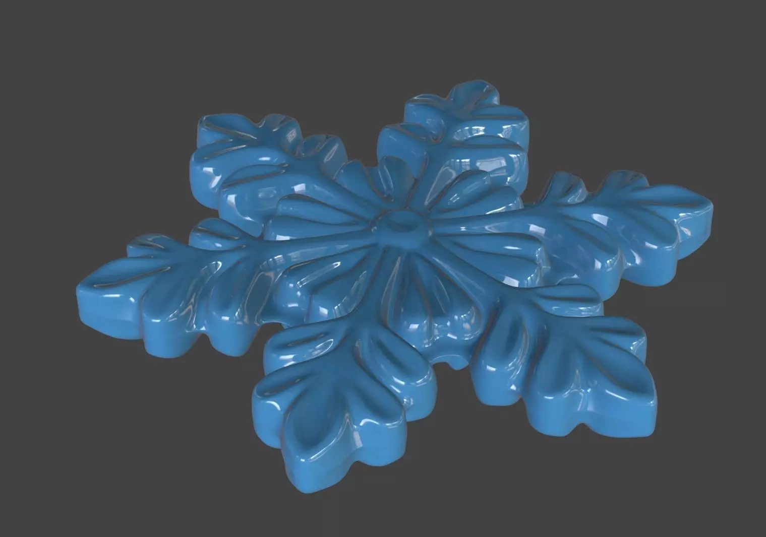 Snowflake 3D print model_2