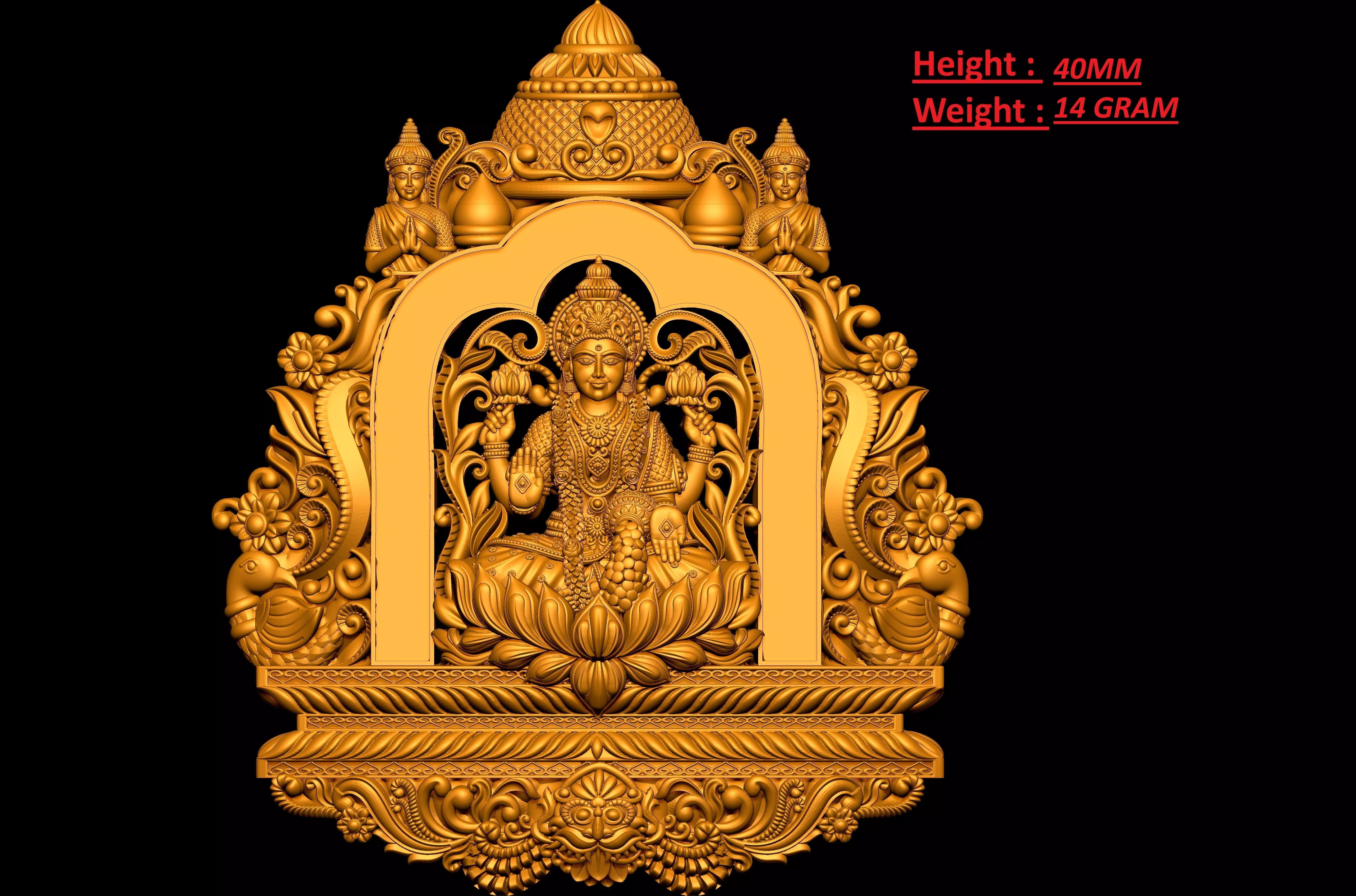 Laxmi Pendant Kundan 3D print model