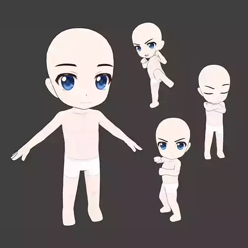 Chibi male character base model