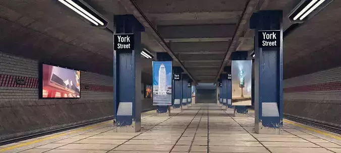 Subway Station Interior 3D model