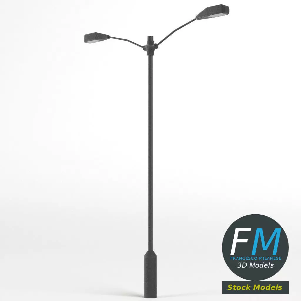 Double street light 3D model_0
