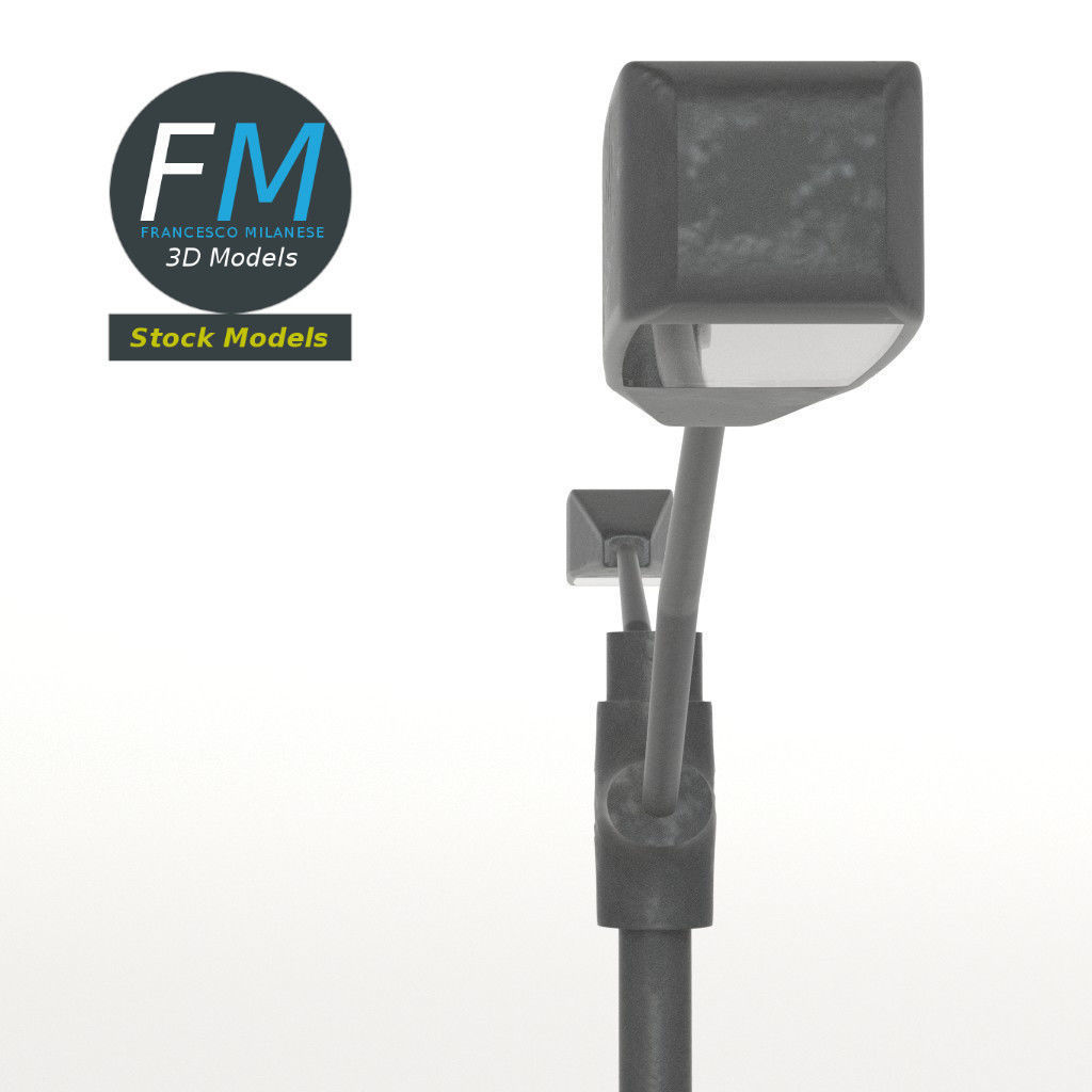 Double street light 3D model_4