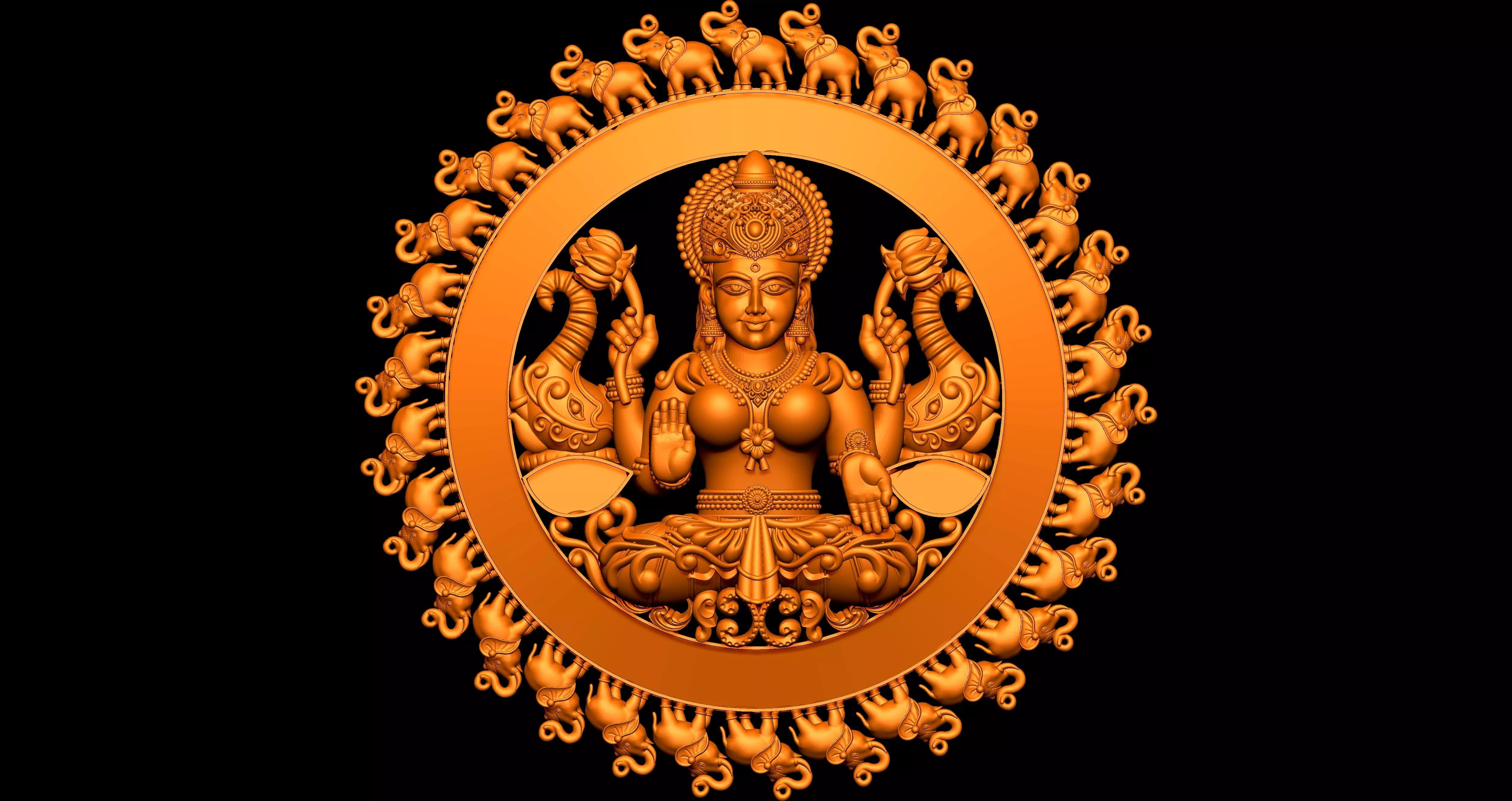 Laxmi Pendant 3D print model_0