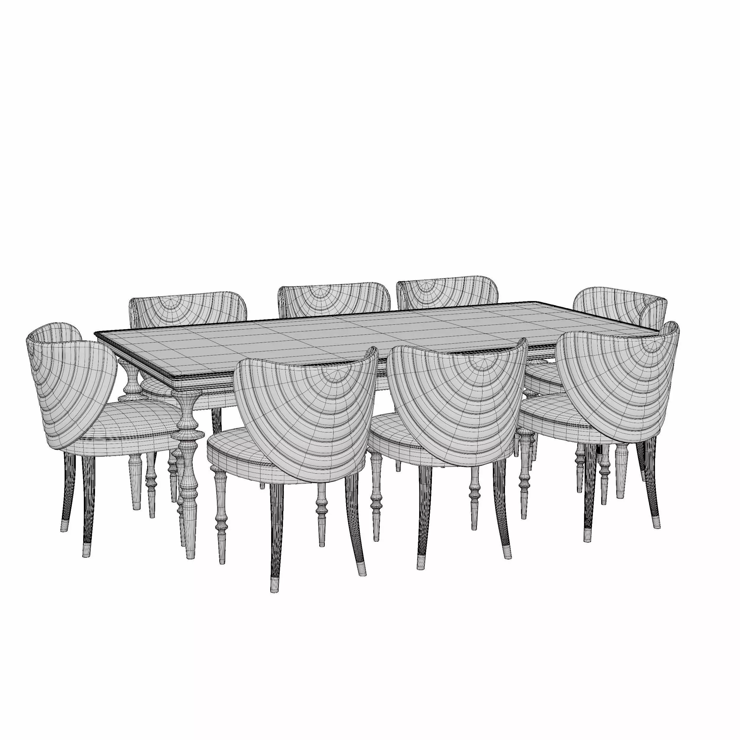 Arven Dining Set 3D model_5