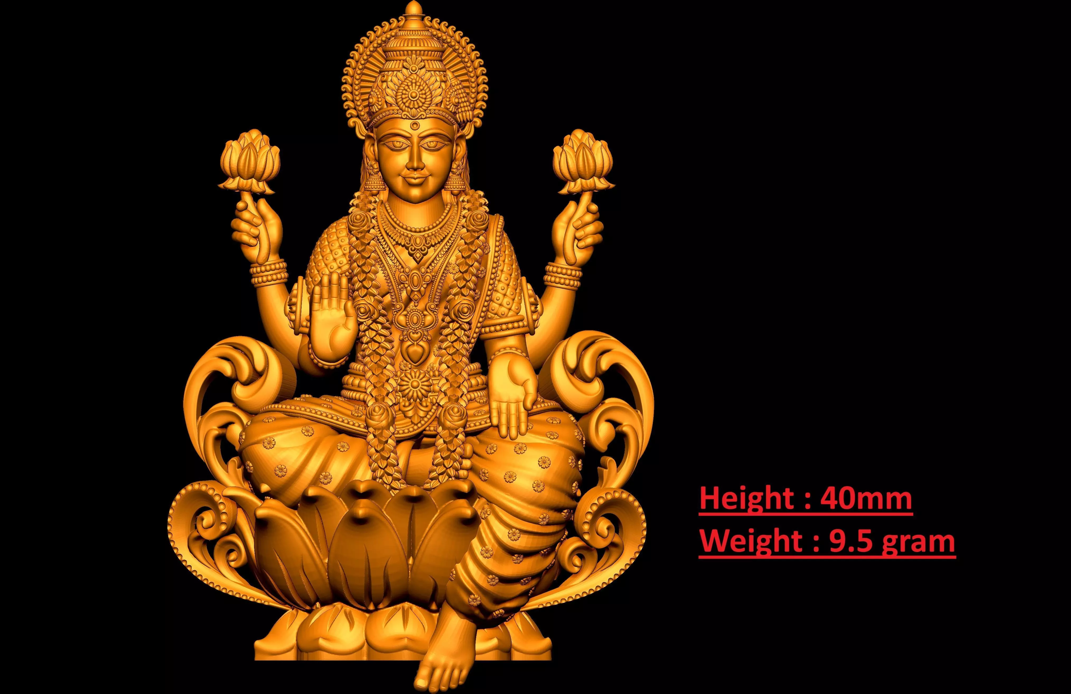 Laxmi Pendant 3D print model_0
