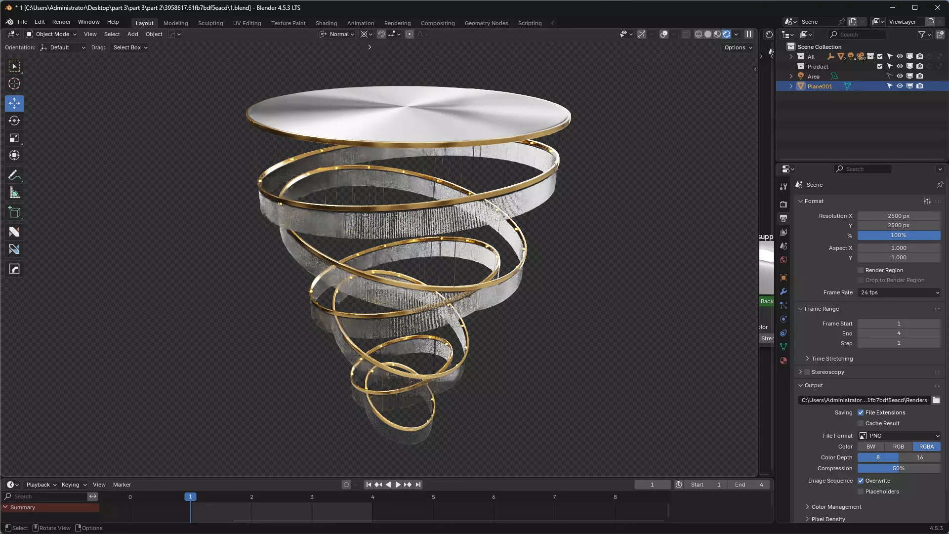 chandelier light 3D model_4