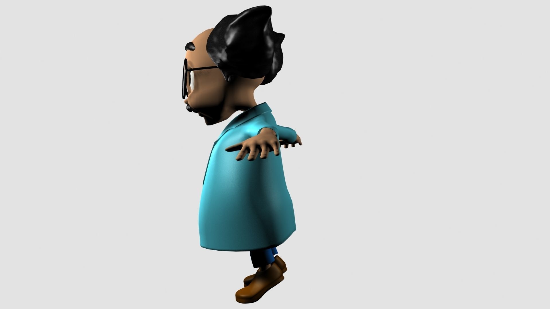Cartoon Professor 3D model_3