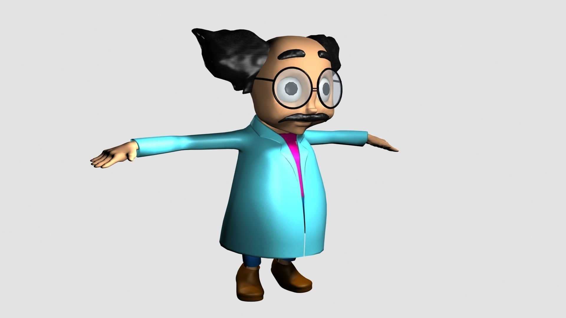 Cartoon Professor 3D model_10