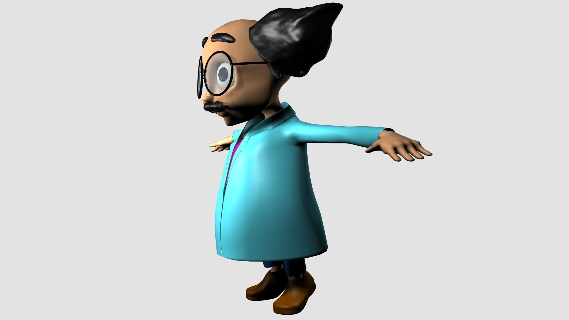Cartoon Professor 3D model_2