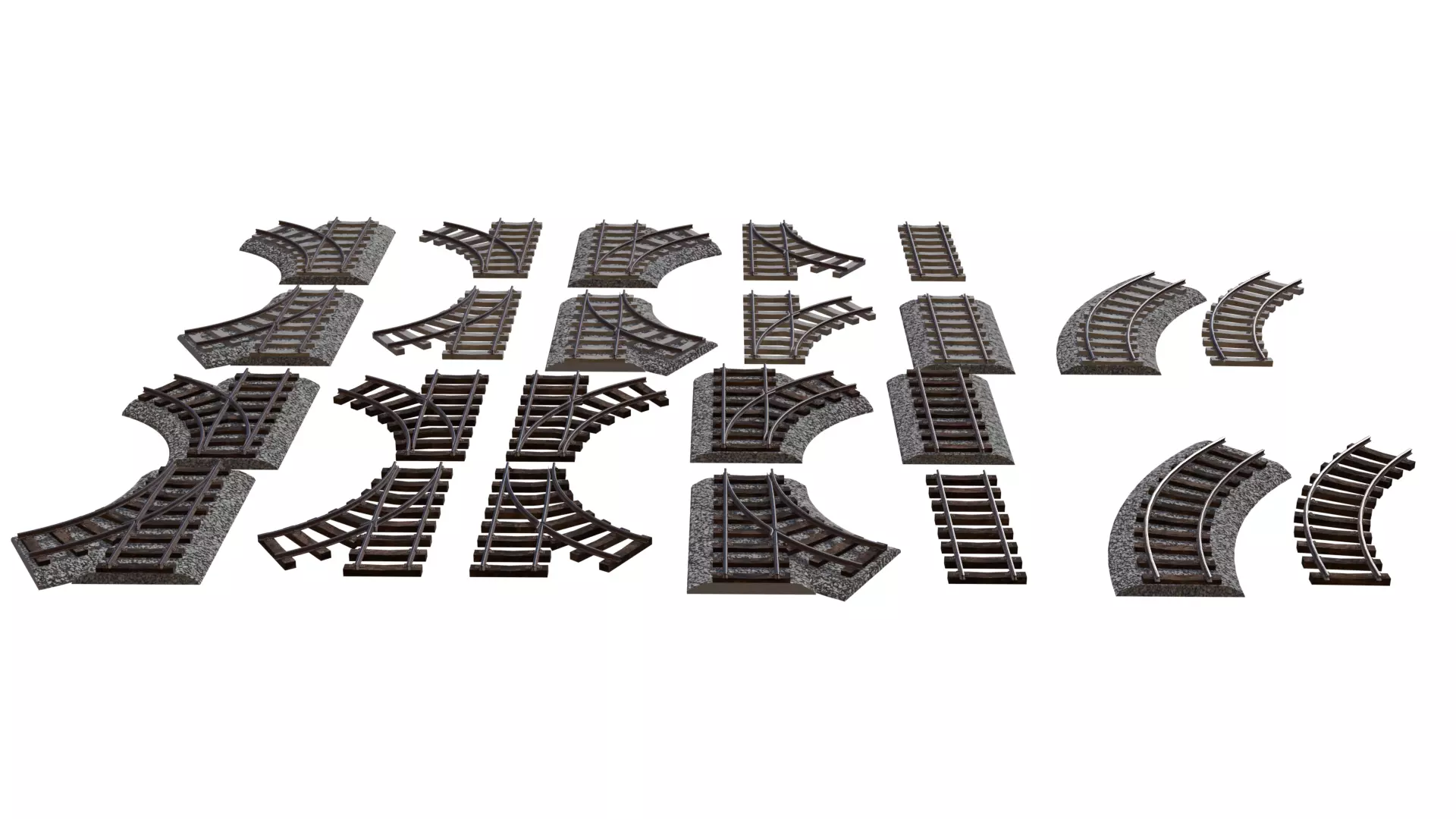 railway tracks 3D model_0