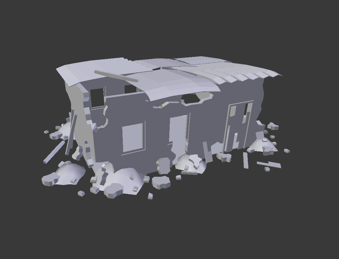 destroyed building 5 Low-poly 3D model_5