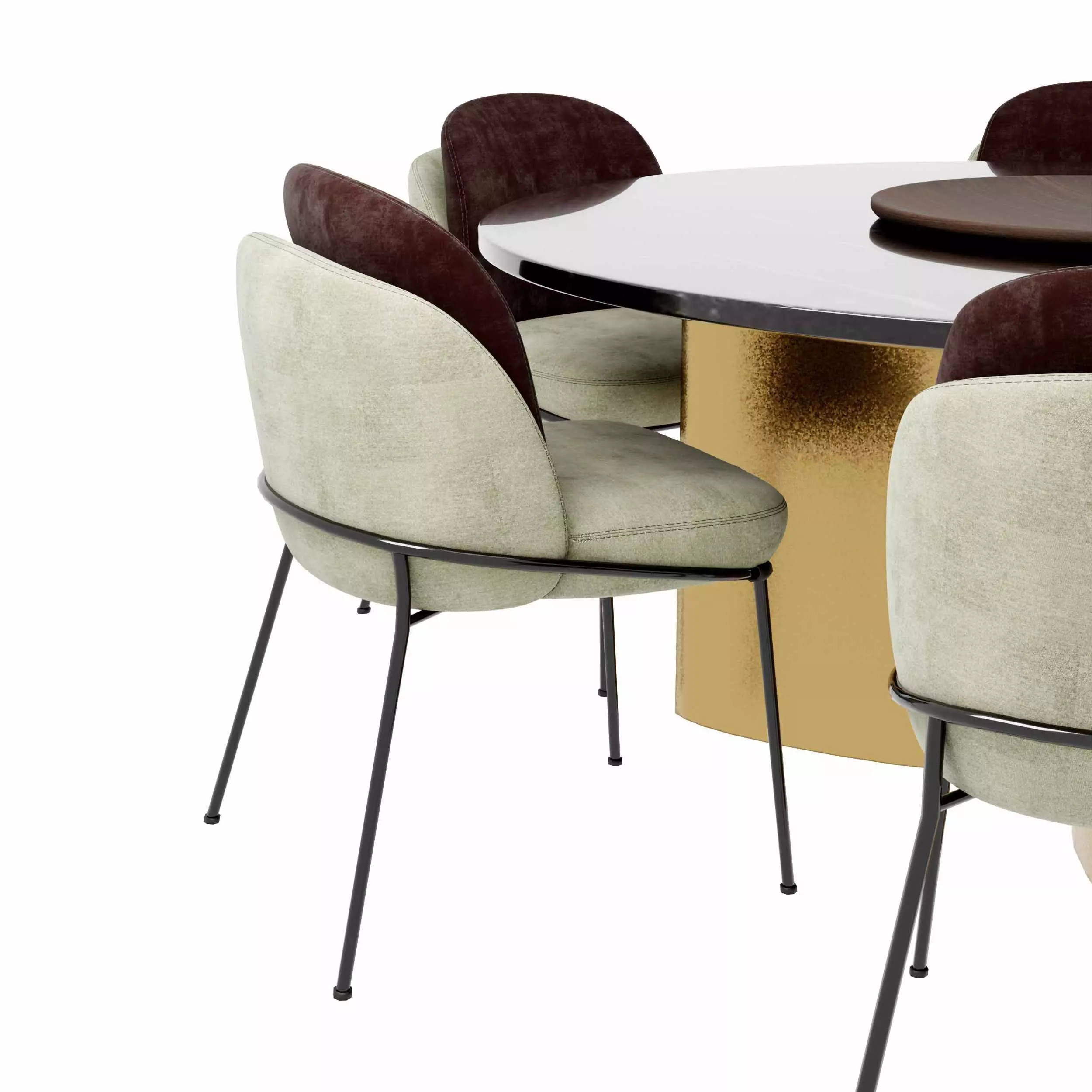 Dining Table set 3D model_2