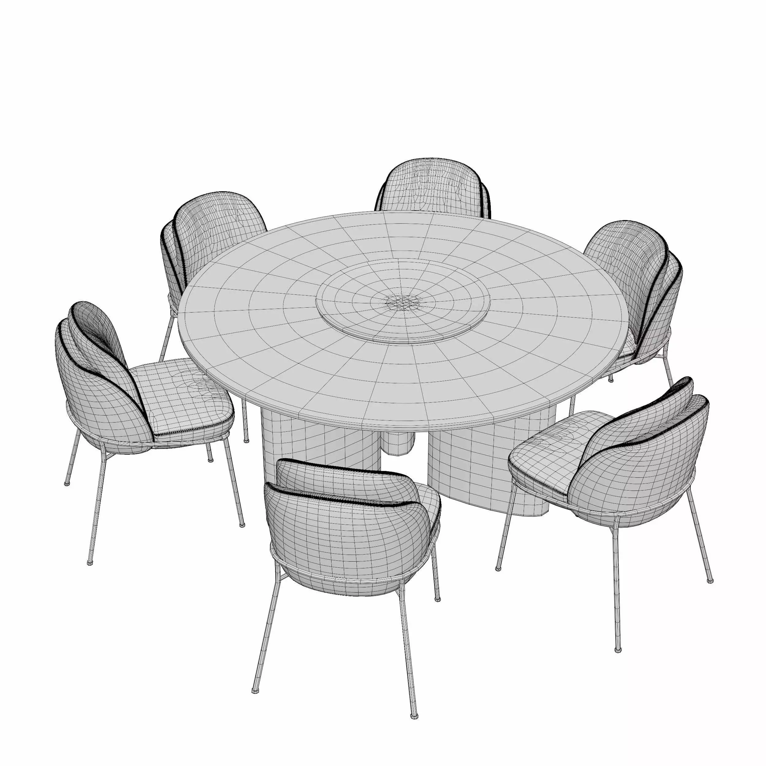 Dining Table set 3D model_5