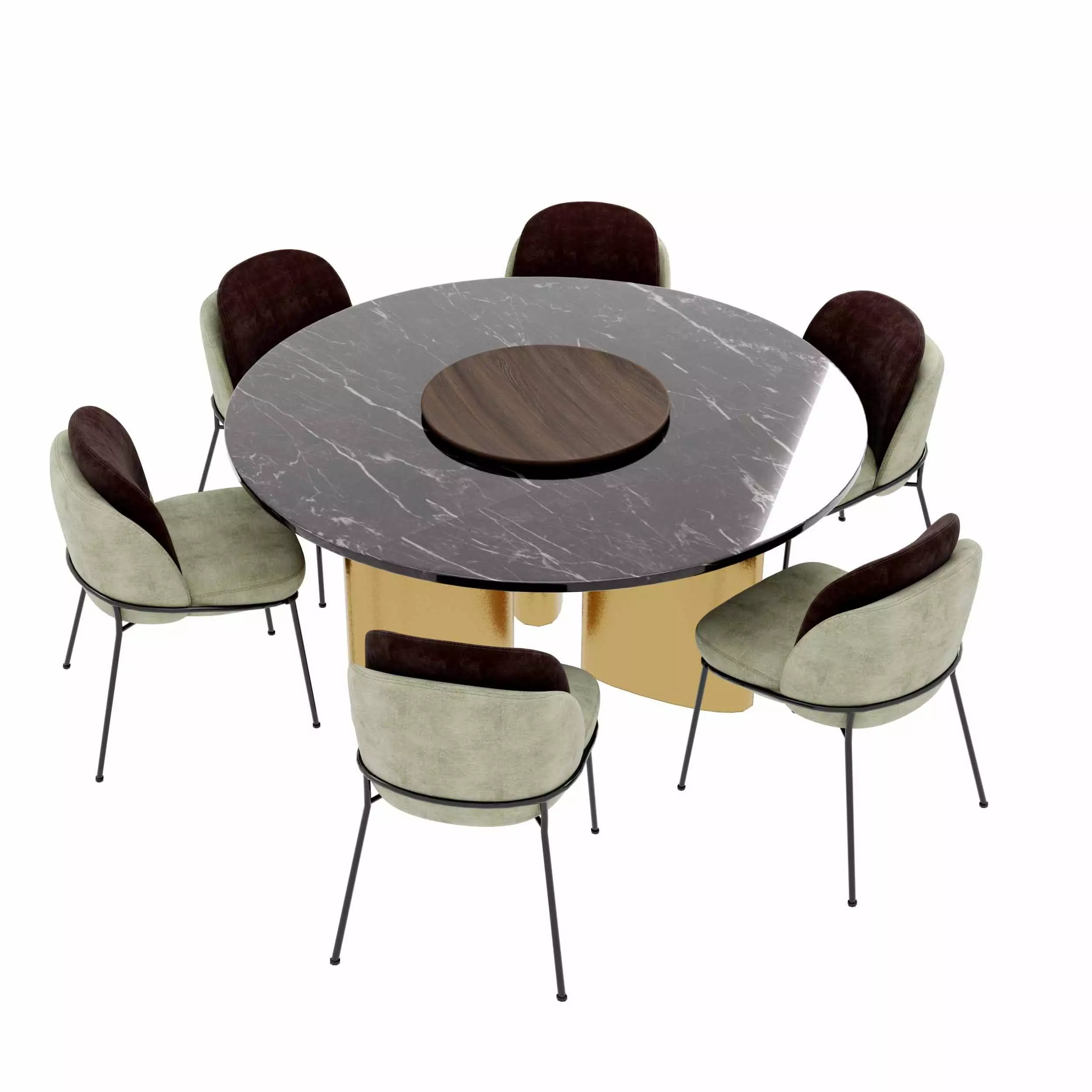 Dining Table set 3D model_0
