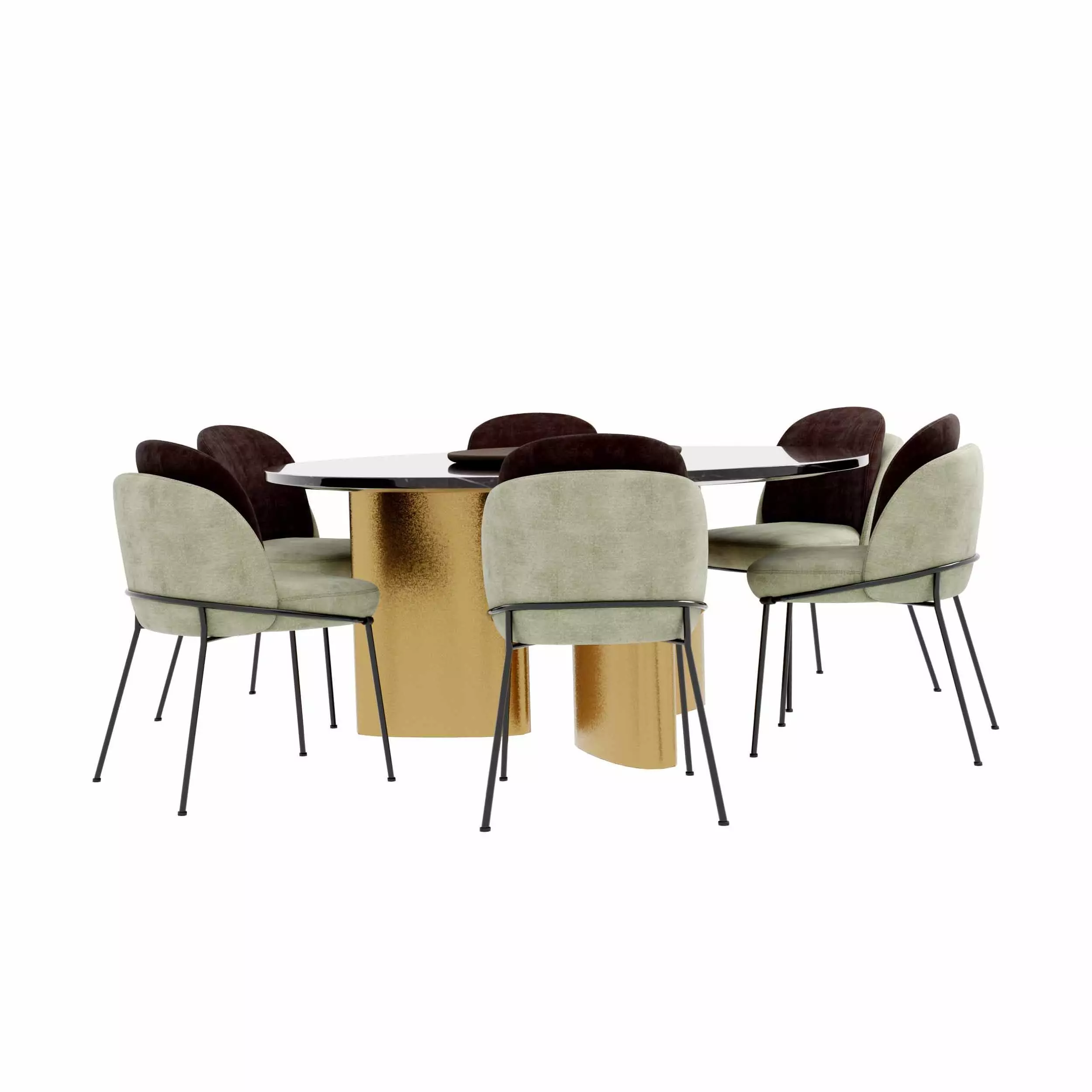 Dining Table set 3D model_4