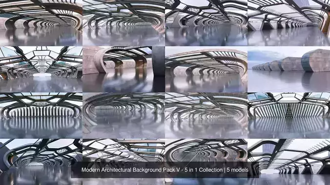 Modern Architectural Background Pack V - 5 in 1 Collection 