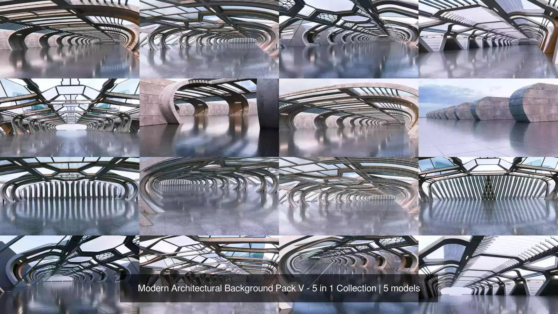 Modern Architectural Background Pack V - 5 in 1 Collection _0