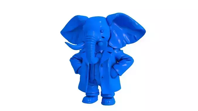 elephant in suit - elephant - elephant stl - baby elephant 