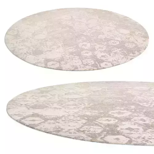 Lasa Wool Silk Rug Natural round