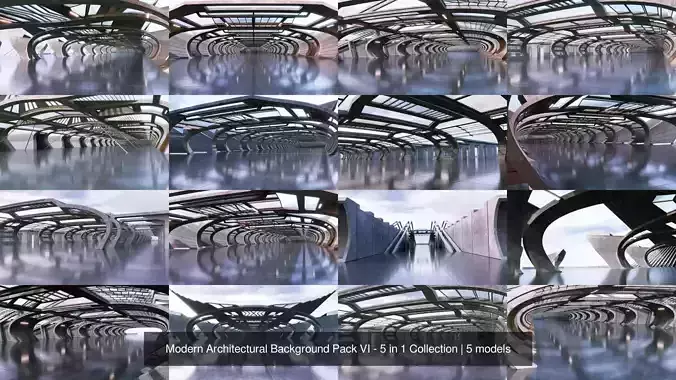 Modern Architectural Background Pack VI - 5 in 1 Collection