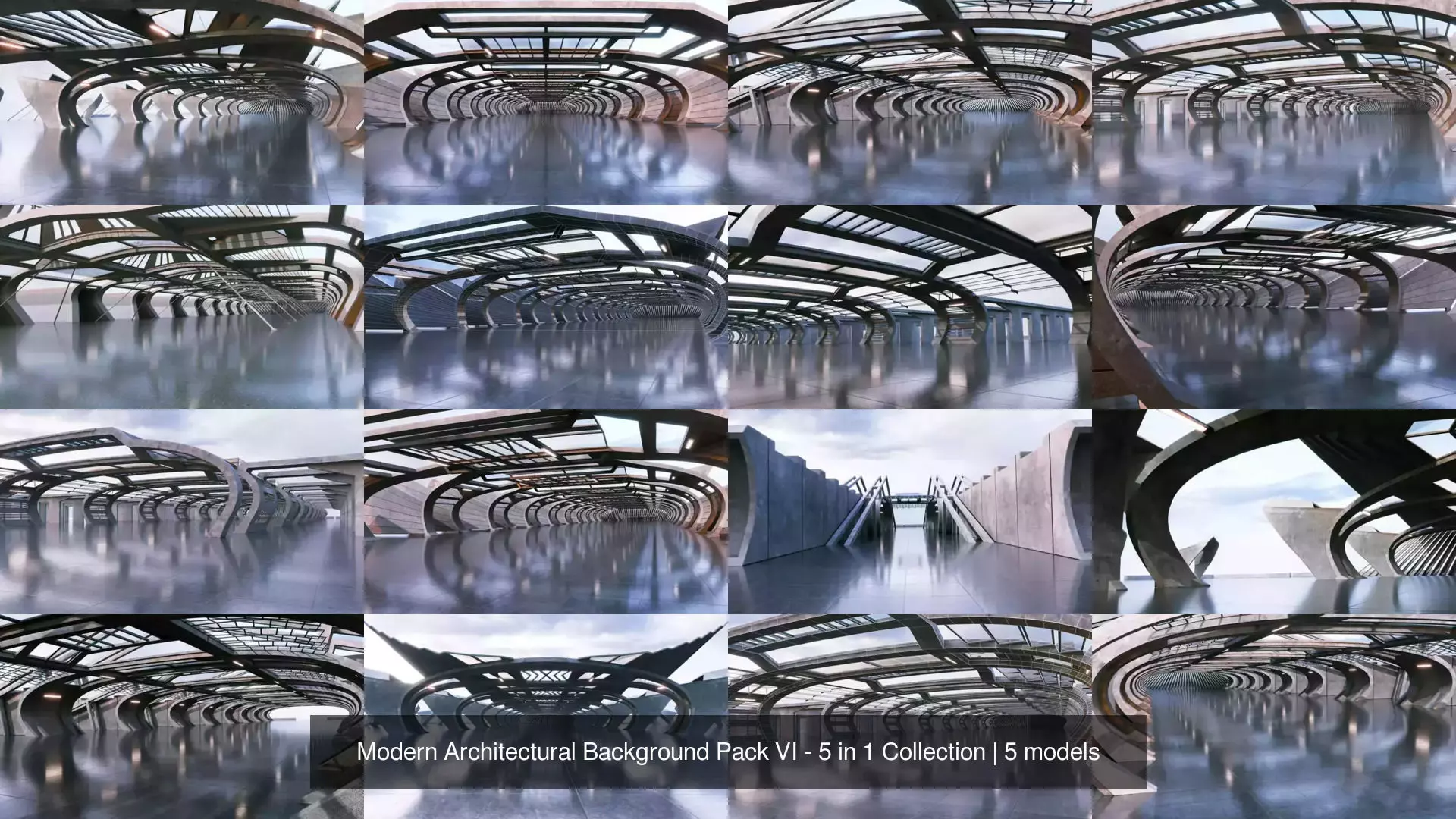 Modern Architectural Background Pack VI - 5 in 1 Collection _0