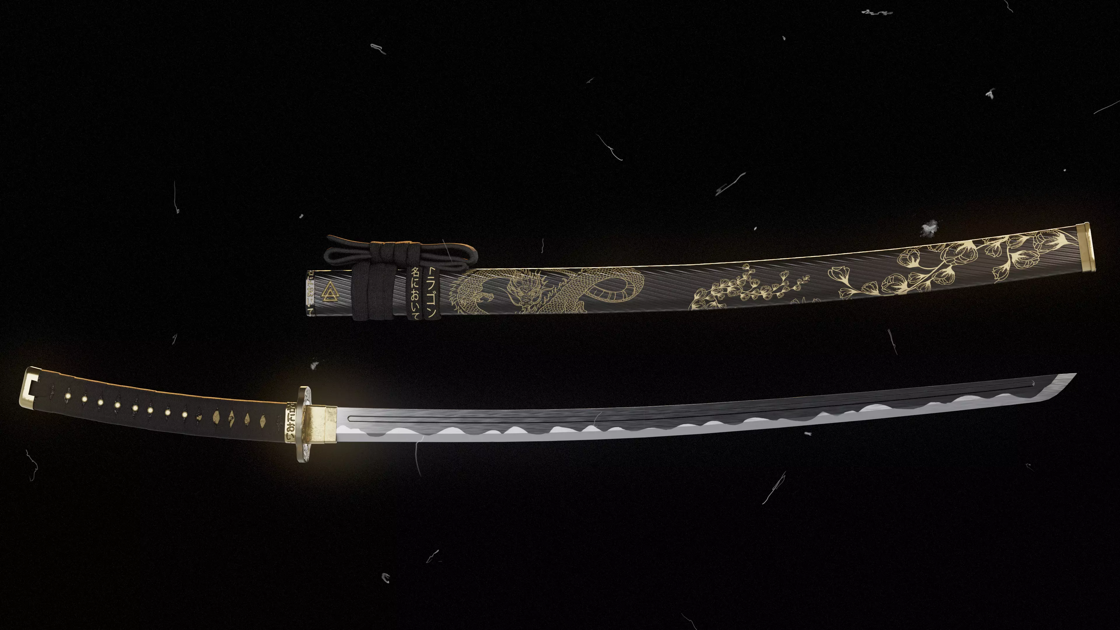 Katana Sword Low-poly 3D model_0